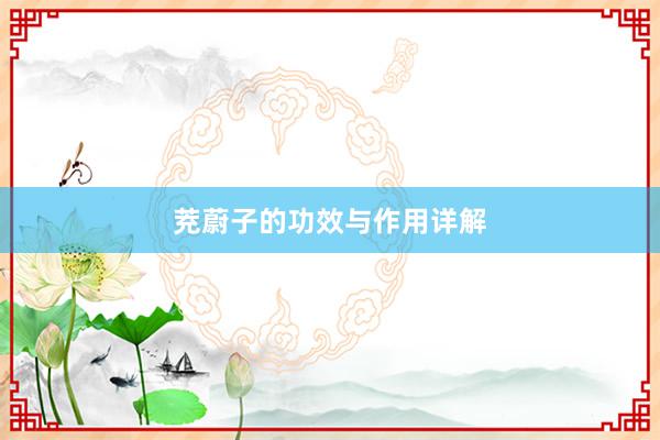 茺蔚子的功效与作用详解